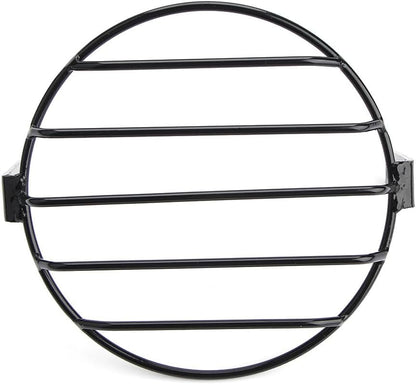 ya 4 8.14 7 Inch Aluminum Alloy Motorcycle Headlight Mesh Grill Cover Black For Harley Cafe Racer
