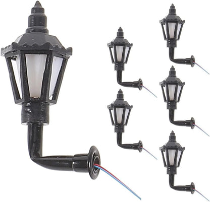 ya 13 9.15 baidi 6 Pcs Dollhouse Lighting Wall Lamp European Style Model Lights for Miniature Lamps