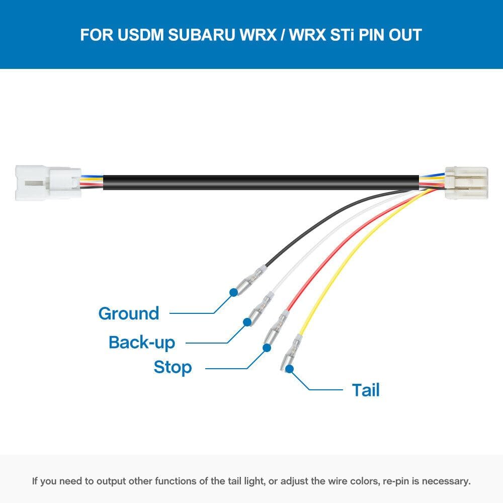ya 7 8.24 baidi Suitable for 15-21 for Subaru WRX STI VA LED rear fog light brake light plug and play wiring harness 