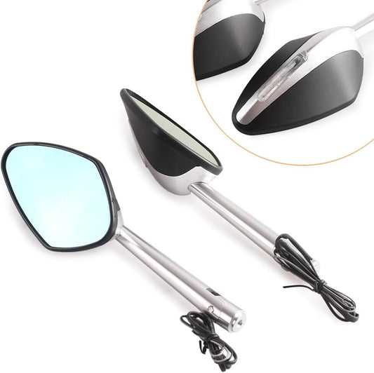 ya 2 8.24 baidi 2X Motorcycle Side Rearview Mirror w/Signal for Ducati for Suzuki Aprilia for Kawasaki