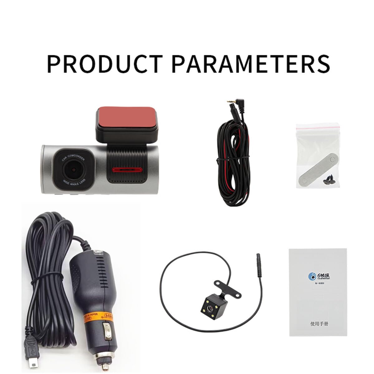 ya 6 8.14 Car DVR Dual Len Dash Cam Camera Front Rear Video Recorder Night Vision G-Sensor