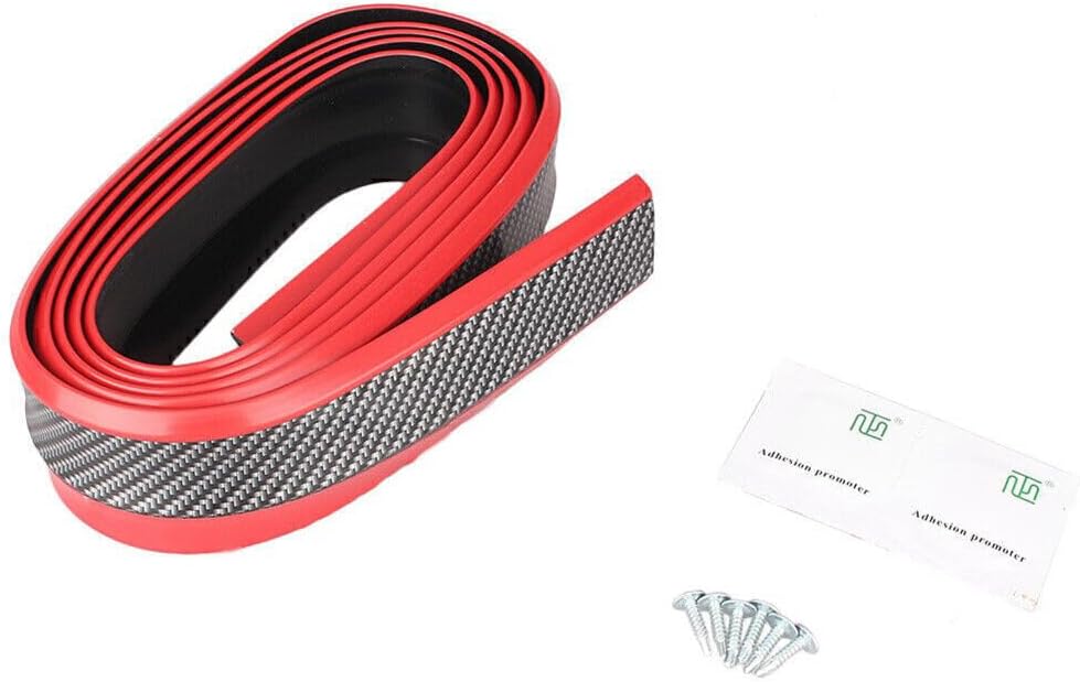 ya 4 8.14 250cm for Universal Red Car Front Bumper Lip Splitter Chin Spoiler Body Kit Trim