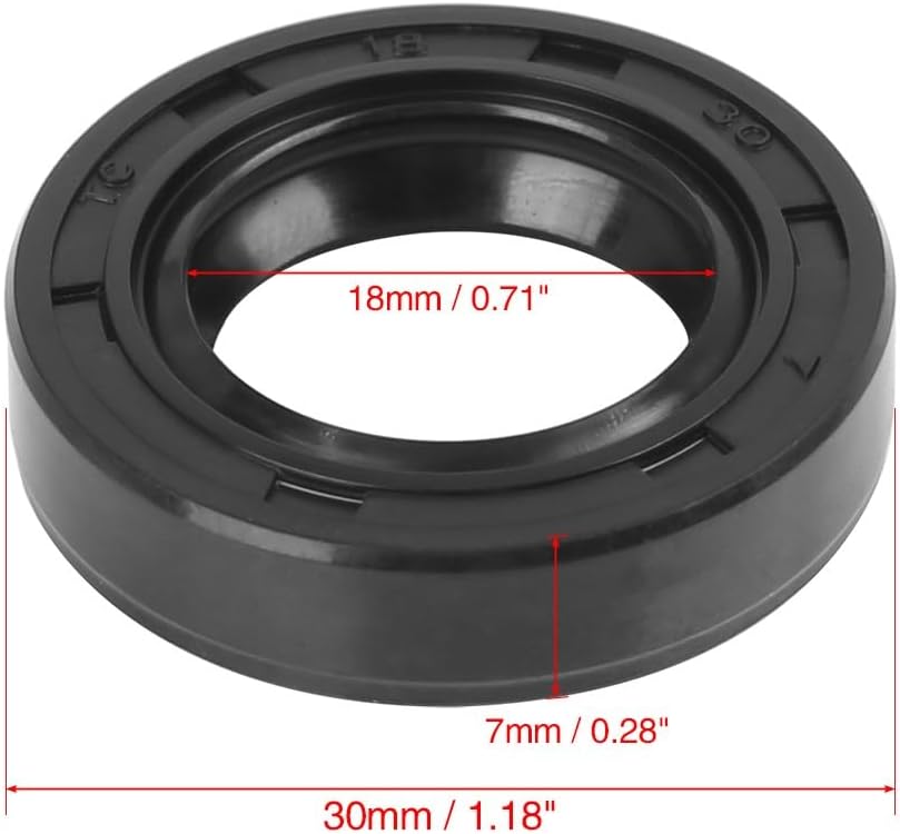 ya 4 8.8.2 Black 18 x 30x 7mm NBR Rubber Double Lip TC Oil Shaft Fuel Injector Seal for Car