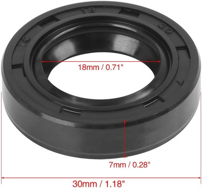 ya 4 8.8.2 Black 18 x 30x 7mm NBR Rubber Double Lip TC Oil Shaft Fuel Injector Seal for Car