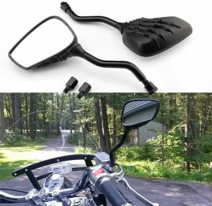 ya 13 9.15 baidi Black Motorcycle 8mm 10mm Skull Hand Side Rearview Mirrors Universal for Yamaha