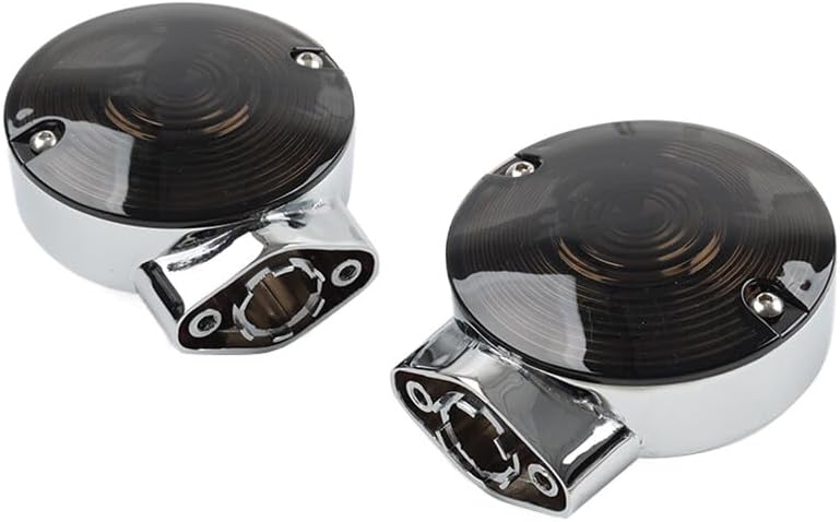ya 4 8.10 Chrome Turn Signal Housing Smoke Lens Covers For Harley Electra Tour Glide FLTCU