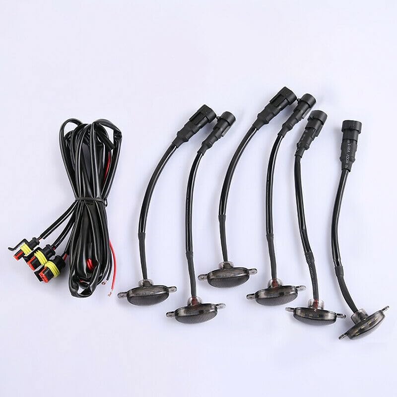 ya 14 9.20 zhengce 6pcs for Hyundai Santa Fe 2019-2021 Car Front Grille LED Light Raptor Style-1