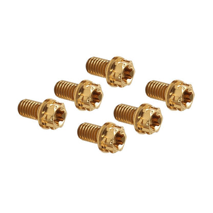 ya 9 10.24 6pcs Bolts Torx Head Flange Screws M6x25mm for Motorcycle Bicycle Gold