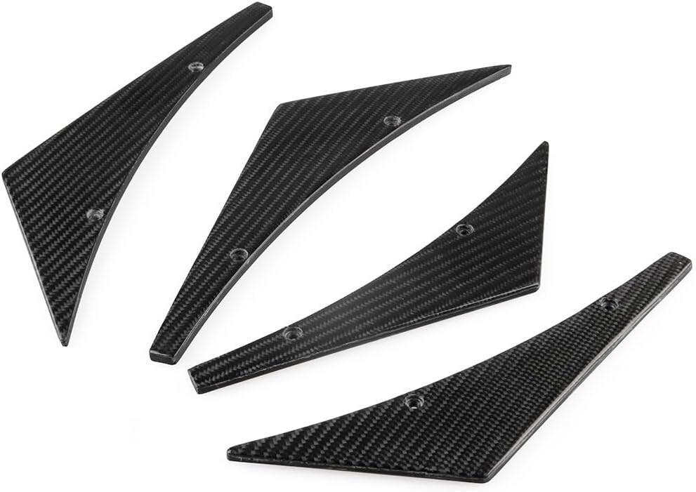 ya 2 8.15 Carbon Fiber Pattern Car Bumper Fin Canard Splitter Diffuser Valence Spoiler Lip