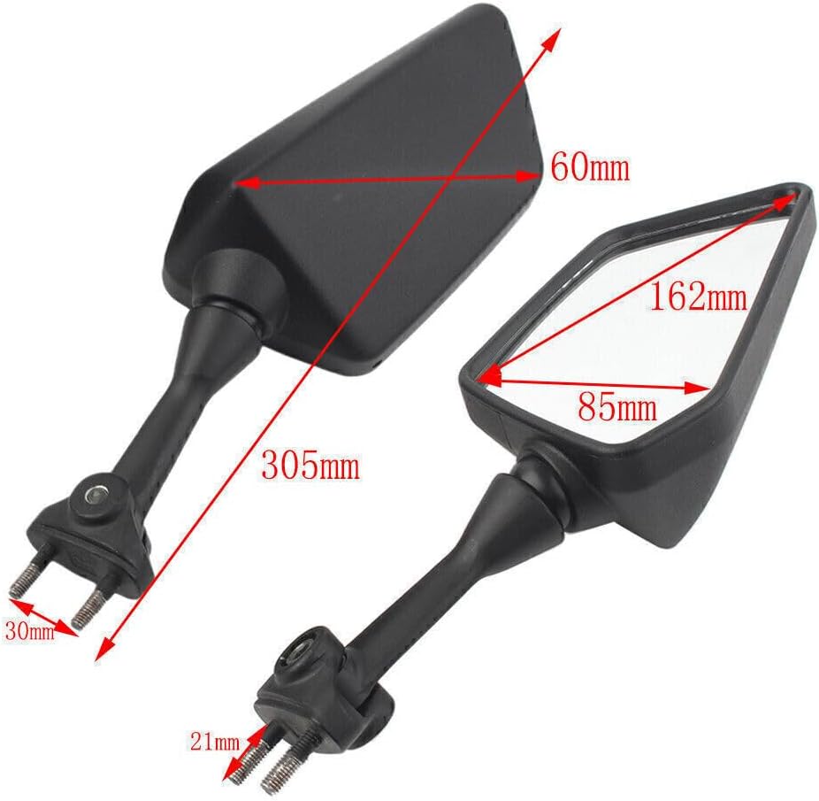 ya 2 8.15 Rearview Side Rear View Mirrors Black Fit for Kawasaki 250R EX250 2008-2013