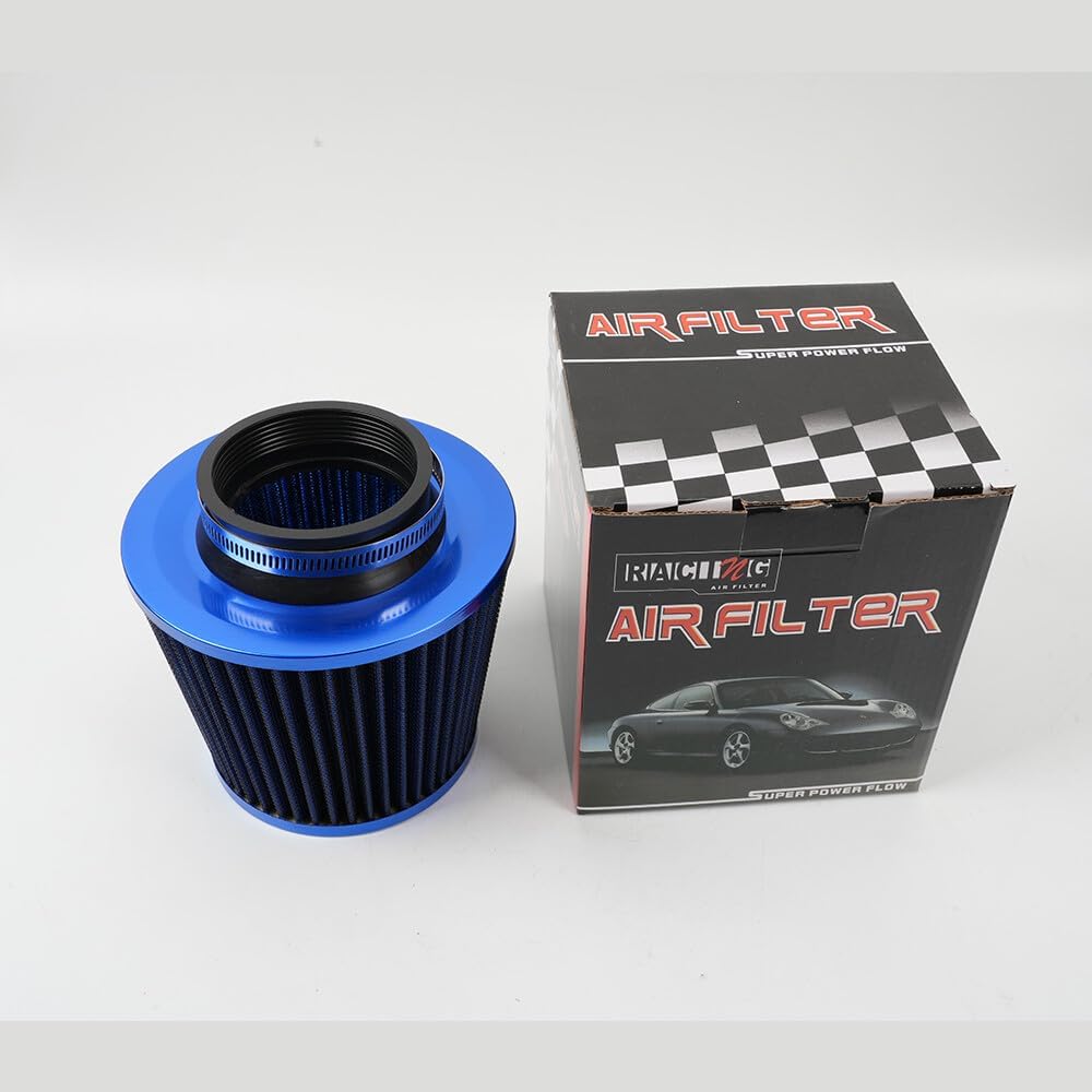 ya 13 9.15 baidi 3 76mm Blue Dry Air Filter Cold Air Intake Cone Replacement High Flow Inlet