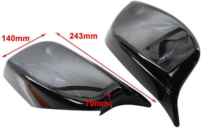 ya 11 9.14 baidifor BMW E60 E61 2004-2007 05 06 Pair Glossy Black Rear View Mirror Cover Shell