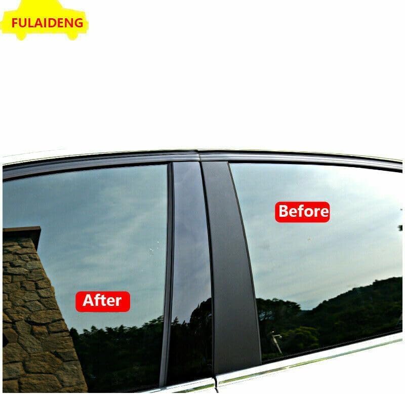 ya 28 10.13 zhengce PC Black Window Pillar Posts Panel Trim Moulding Cover for Toyota RAV4 201