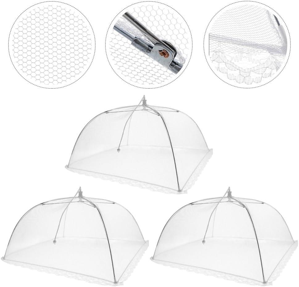 ya 14 9.20 baidi 3 Pcs Vegetable Cover Mesh Pool Party Plate Covers for Food S n-2