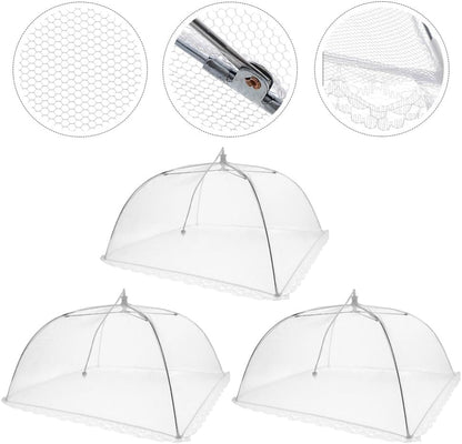 ya 14 9.20 baidi 3 Pcs Vegetable Cover Mesh Pool Party Plate Covers for Food S n-2