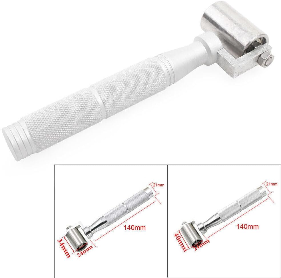 ya 4 8.14 Stainless Steel Pressure Roller Flat Wallpaper Apply Hand Tool & Bearing Silver