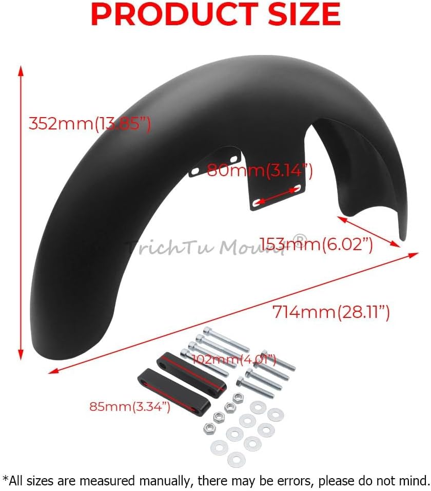 ya 7 8.24 baidi 19 inch Matte Black Wheel Wrap Front Fender for Harley CVO Road Street Glide