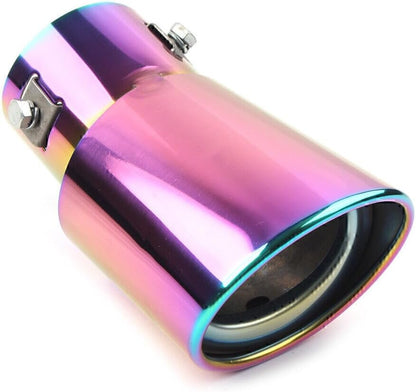 ya 6 8.14 Car Stainless Steel Rear Pipe Tail Muffler Tip Round Accessories RED