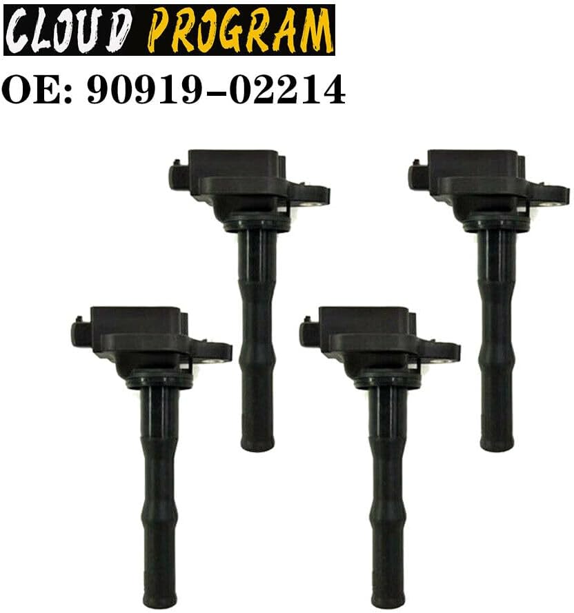 ya 4 8.24 baidi 4 Pieces Ignition Coil 90919-02214 for Toyota for Camry for Lexus ES300 1993-1996 3.0L V6