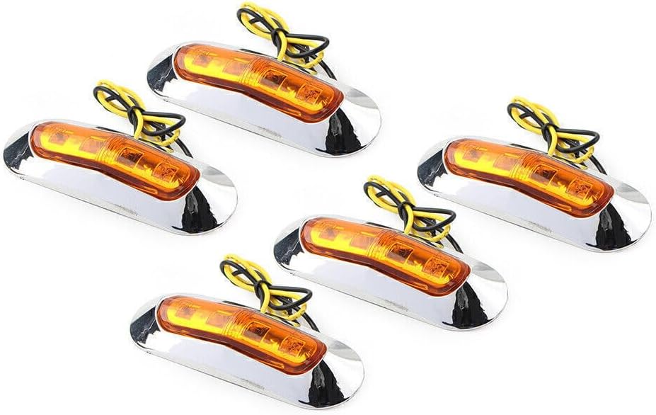 ya 13 9.15 baidi 5pcs For Car Truck Trailer Pickup 4 LED Side Clearance Marker Yellow Light