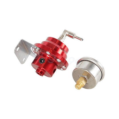 ya 2 8.15 Red Universal Adjustable Car Fuel Pressure Regulator& Oil Gauge Kit 0-160 PSI L