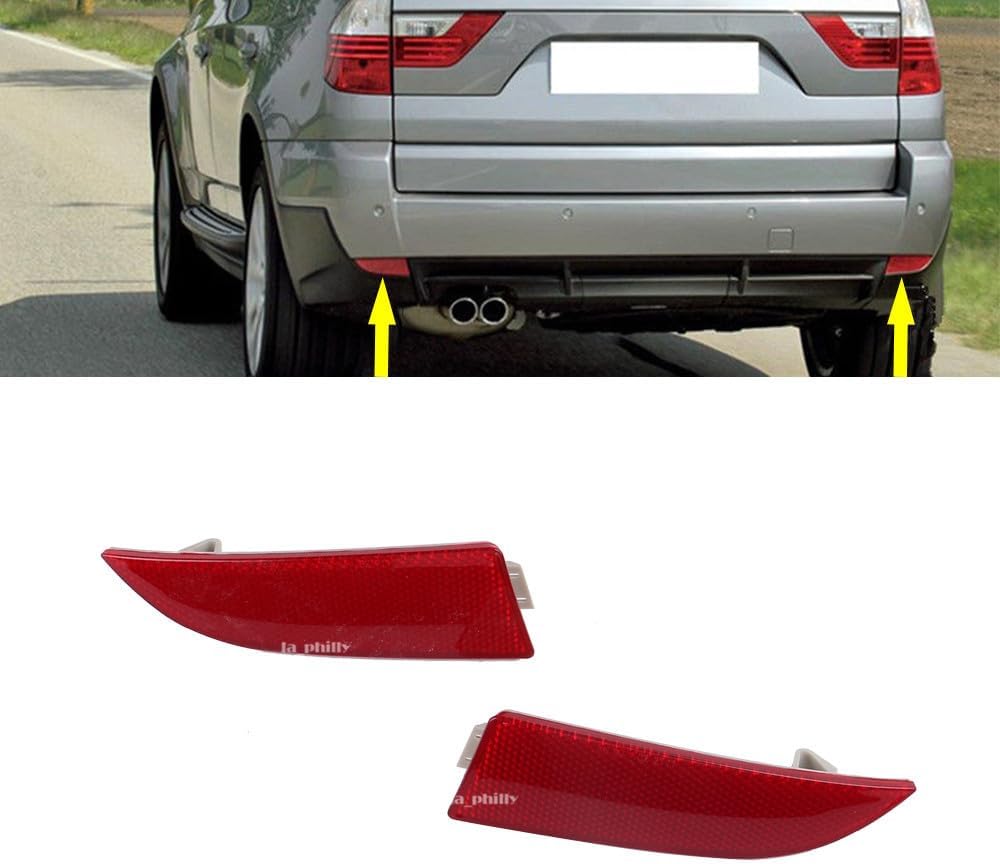 ya 6 8.24 baidi Pair Rear Bumper Cover Left Right Reflector Red for BMW X3 2004-2010
