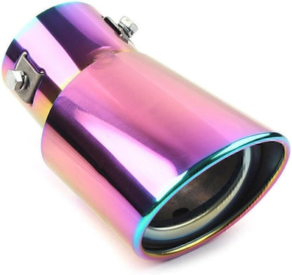 ya 6 8.14 Car Stainless Steel Rear Pipe Tail Muffler Tip Round Accessories RED