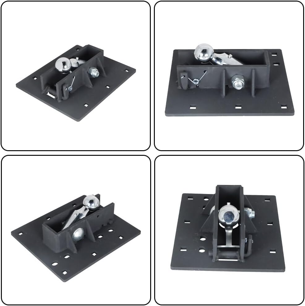 ya 4 8.8.2 2-5/16 inch bed ball folding ball gooseneck trailer hitch 61052 black