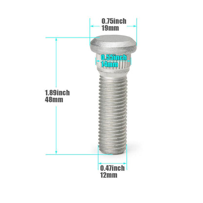 ya 10 9.16 baidi 2 Pieces of Wheel Lug Studs and Nuts (90942-01058 and 90942-02049) for Toyota for Sienna for Lexus SC300. New.