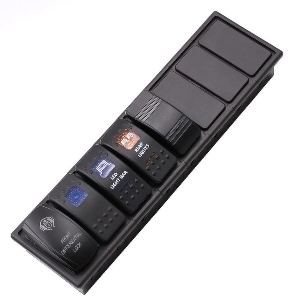 ya 23 10.7 baidi 8 Pack Rocker Switch Panel Switch Holder Housing Kit Rocker Switch Holder