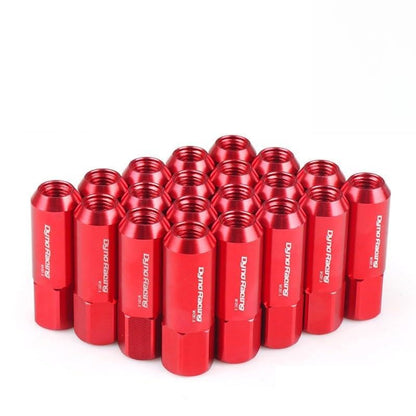 ya 10 9.16 baidi 20Pcs M12X1.5 60MM Extended Tuner Racing Wheel Lug Nuts Forged Aluminum Red