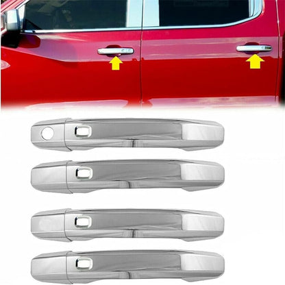 ya 5 8.10 4 Sets Chrome Door Handle Cover w/for Smart for GMC for Sierra 1500 2500/3500HD 2020-21