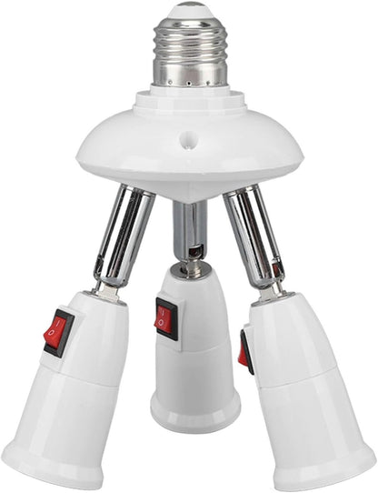 ya 26 10.21 baidi E27 E26 Lamp Adapter 3 in 1 Light Socket Extender Adjustable 85?265V with