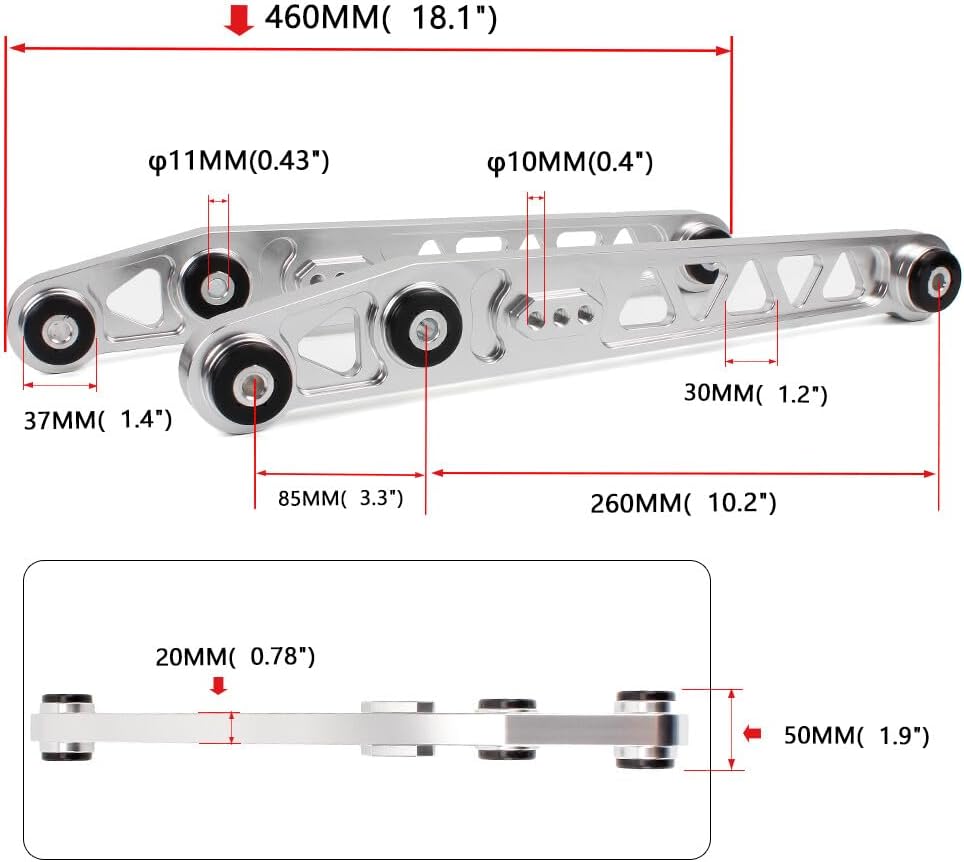 ya 13 9.15 baidi Rear Lower Control Arms Subf for Ram e Brace Tie Bar Kit for Honda for Civic EK