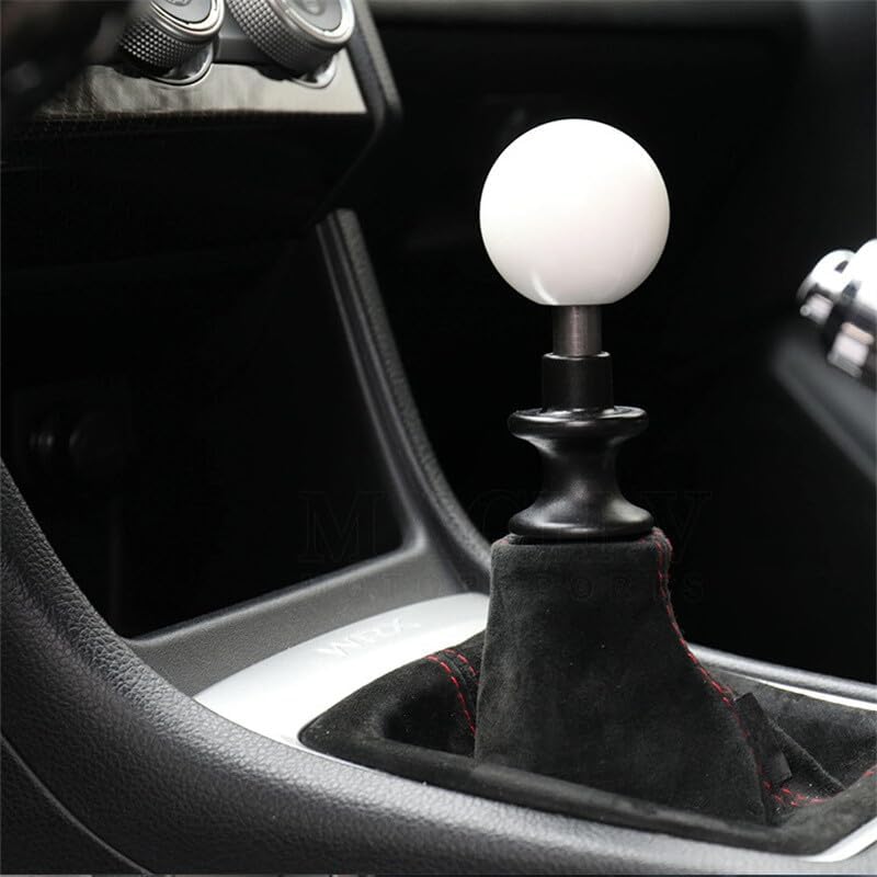 ya 11 9.14 baidiGlossy White Round Ball Universal Acrylic Shift Knob for MAN ual Gear Shifter Head