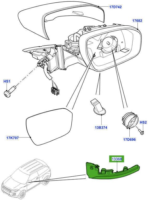 ya 11 9.14 zhengce One pair of exterior mirror turn signal lights fits for Range Rover/Sport/E