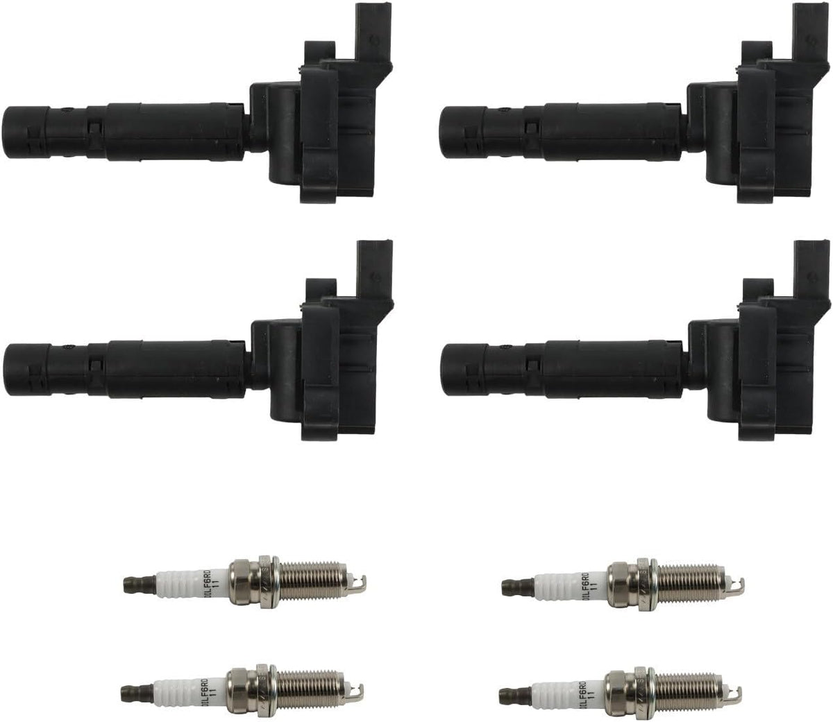 ya 9 10.24 4X Ignition Coils & 4X Spark Plugs for Mercedes-benz C230 Kompressor UF555
