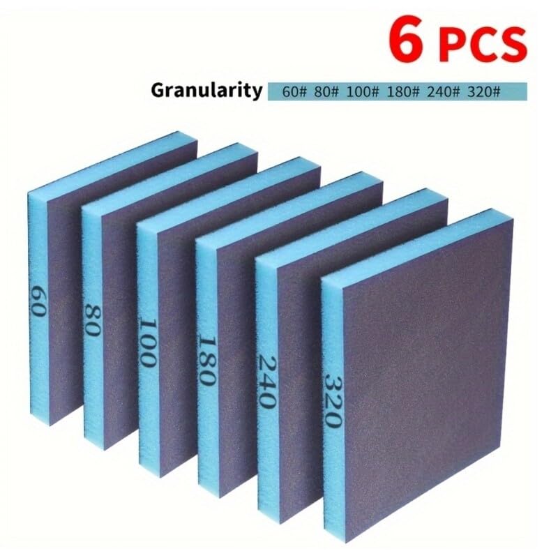 ya 26 10.21 baidi 6Pcs Sanding Sponge 60 80 100 180 240 320 Grit Sanding Block Sanding Paper Block
