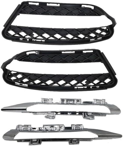 ya 10 9.16 zhengce 4pcs Front Fog Driving Light Grille Trim Fit for Mercedes-Benz S W221 2010-