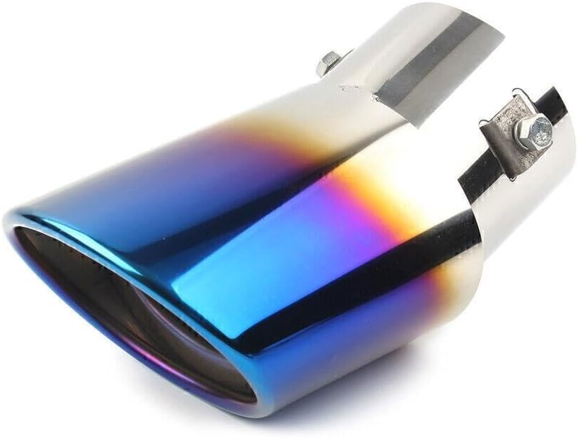 ya 6 8.14 Car Stainless Steel Rear Pipe Tail Muffler Tip Round Accessories Bent