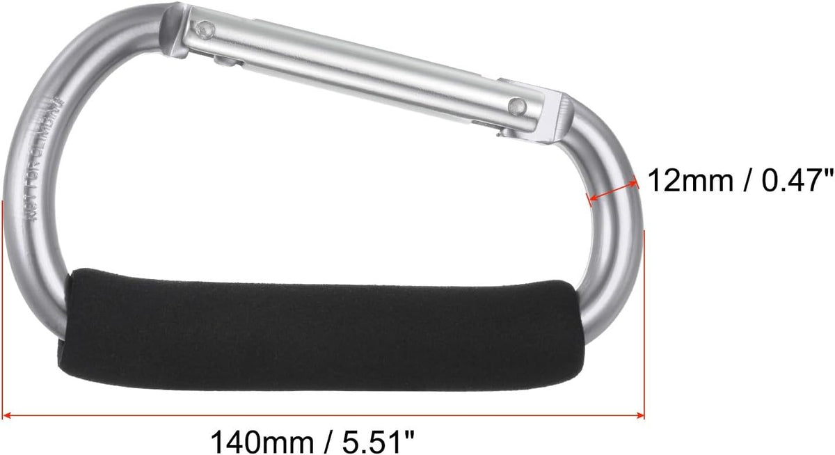 ya 26 10.21 baidi 2pcs 5.5 Lar Shopping Bag Hooks Organizer Mommy Multipurpose Clip, Silver