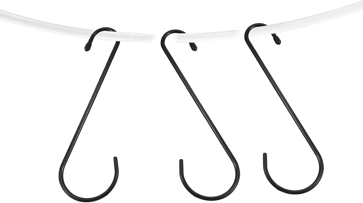 ya 26 10.21 baidi 9 S Shaped Hooks, 6 Pack Multipurpose S Hanging Hooks, Black