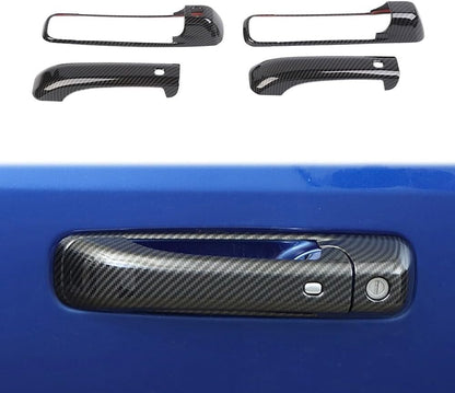 ya 5 8.10 Carbon Fiber Door Handle Cover with for Smart Keyhole for Dodge for Ram 1500 2009-2018