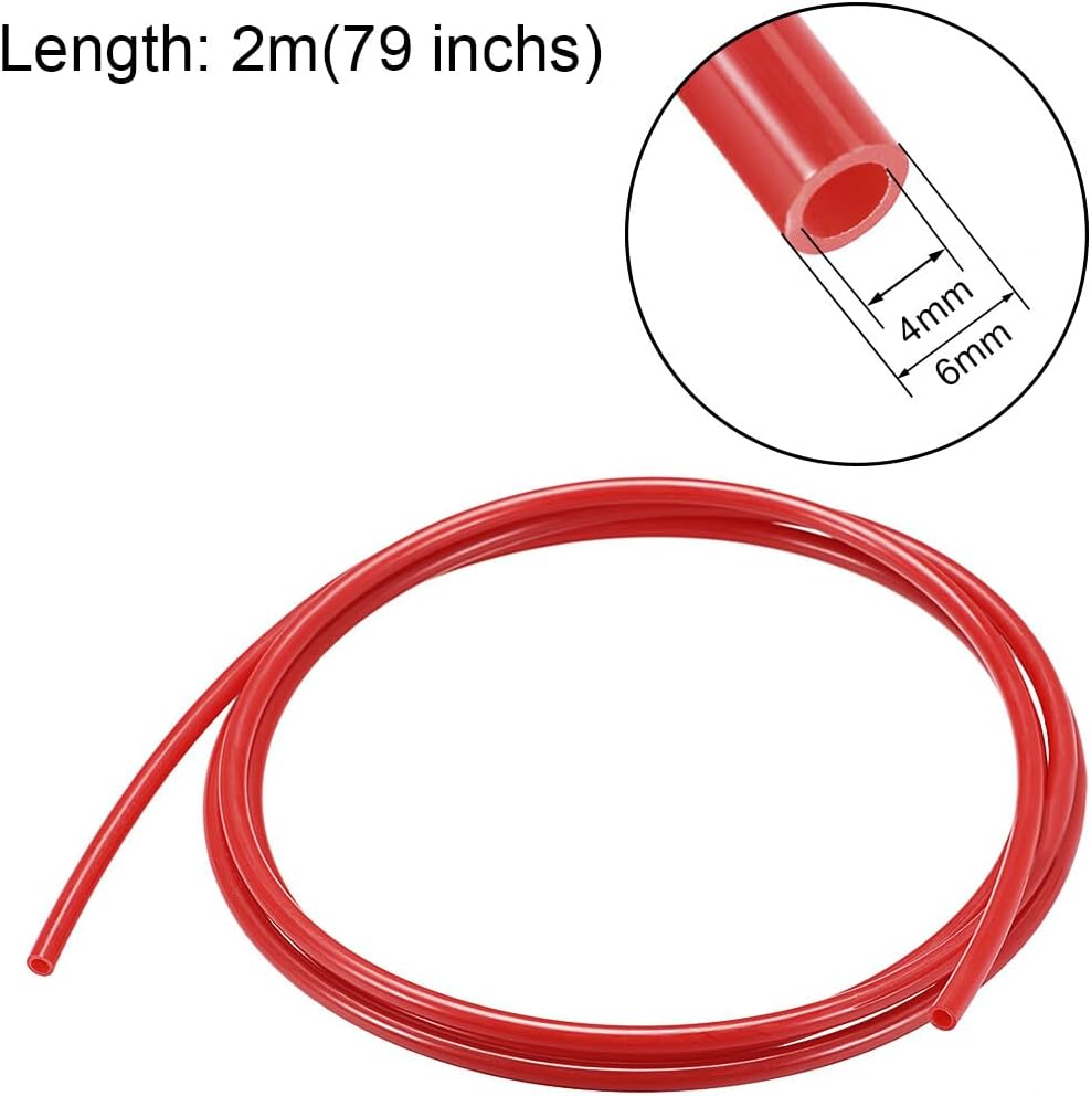 ya 14 9.20 baidi 6mm OD 4mm ID 2m Long PA12 Nylon Tube for Air Line Brake Fluid Transfer Red-1