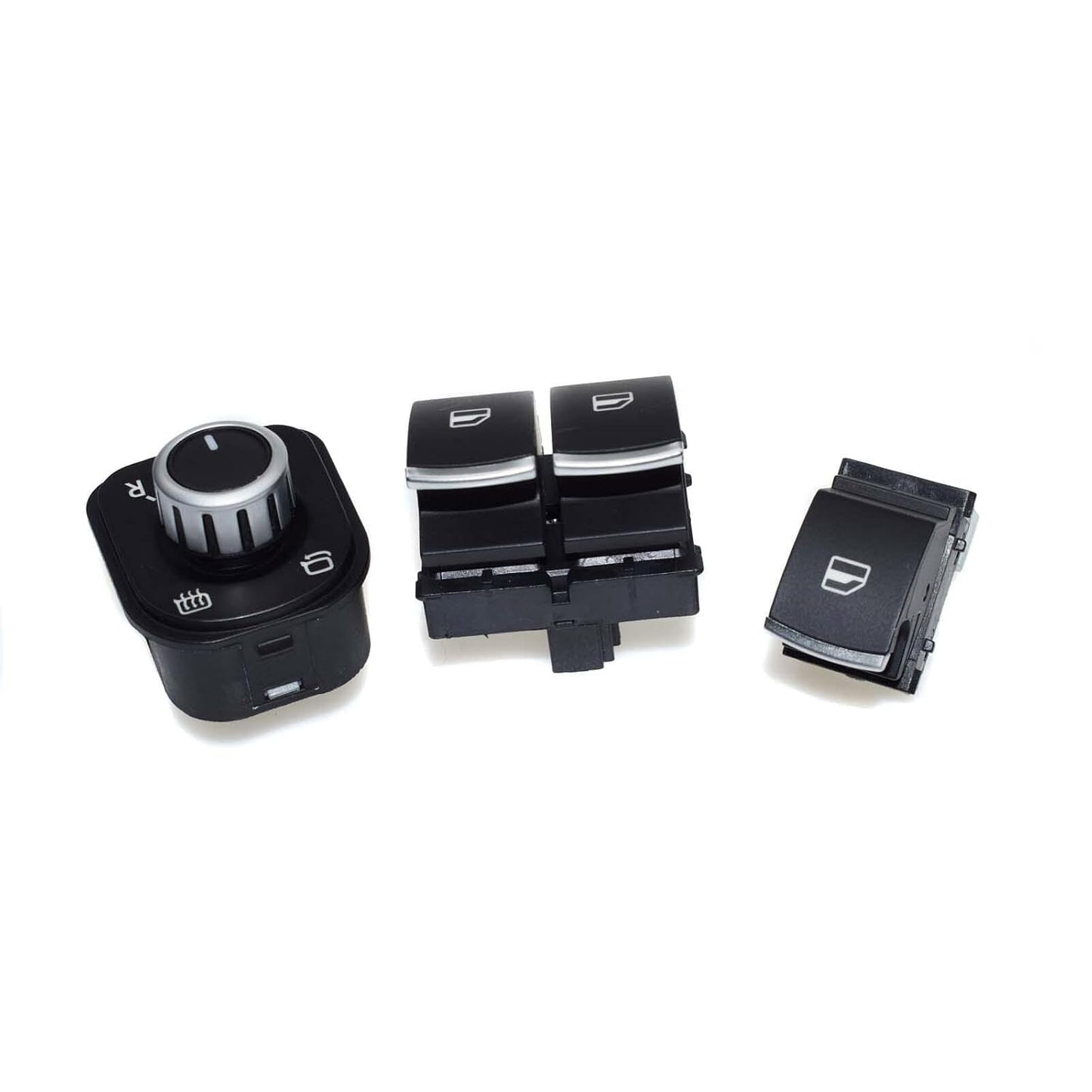 ya 8 8.24 baidi Chrome Power Window and Mirror Control Switch 3pcs for VW for Jetta for Golf MK5 Mk6 GTI