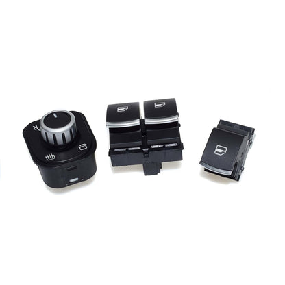ya 8 8.24 baidi Chrome Power Window and Mirror Control Switch 3pcs for VW for Jetta for Golf MK5 Mk6 GTI