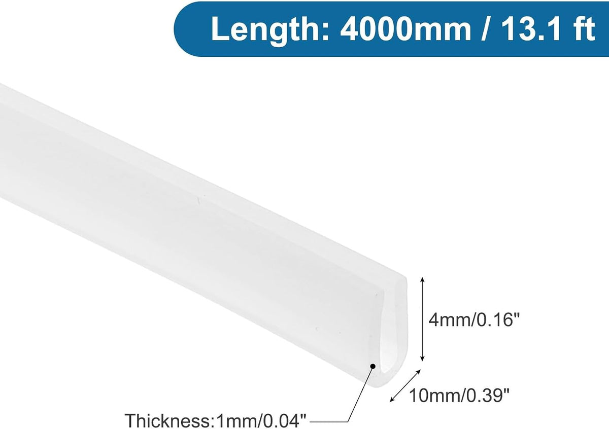 ya 26 10.21 baidi U Channel Edging Trim, 13.1 ft 0.39Wx0.04Tx0.16H Sheet Ed Guard Protector