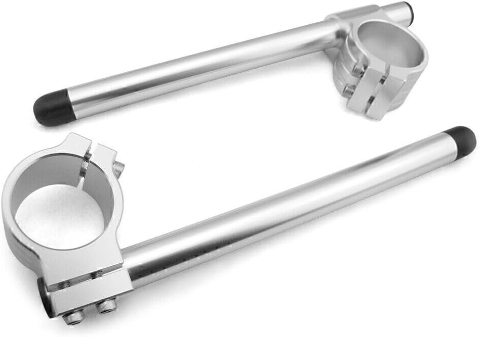 ya 4 8.14 for Suzuki GSXR 600 750 Silver Motorcycle Pair CNC 50mm Clip On Ons Handlebars