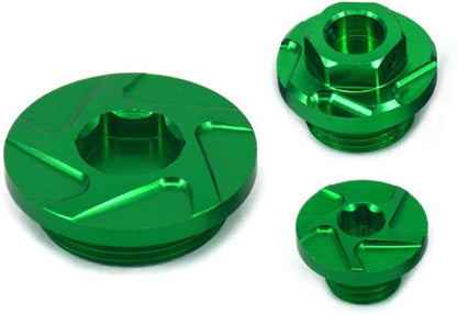 ya 2 8.15 CNC Engine Timing Oil Filter Plugs 3 Pieces fit for Kawasaki KX250 KX450 KLX450R