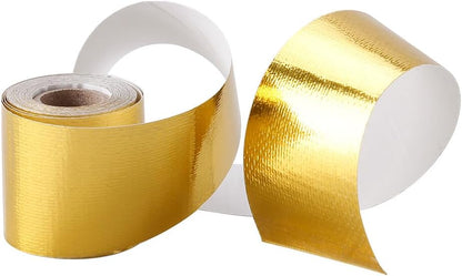ya 5 8.10 2 16ft Gold Heat Barrier Shield Roll Fiberglass Wrap Tape Car Protection